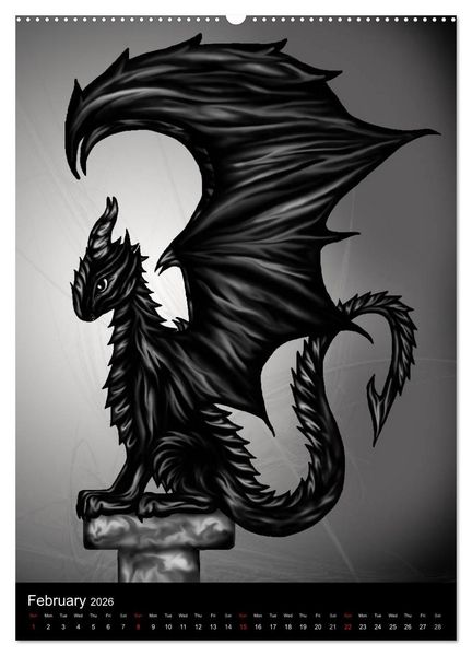 Produktbild: Dragons (High Quality Premium Wall Calendar 2026 DIN A2 portrait),CALVENDO 12 Month Wall Calendar