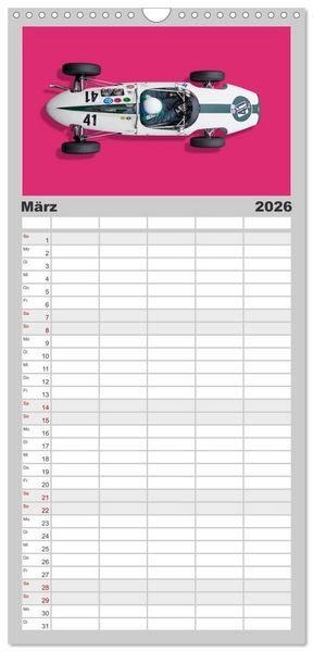 Produktbild: Familienplaner 2026 - Legenden des Rennsports - Formel Junior 1955-1965 mit 5 Spalten (Wandkalender, 21 x 45 cm) CALVENDO