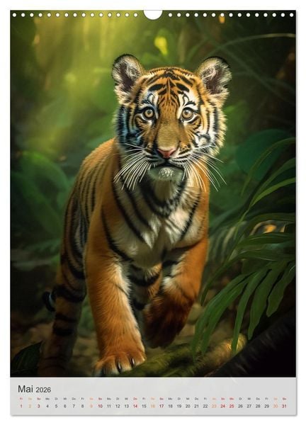 Produktbild: Wilde Tierkinder (Wandkalender 2026 DIN A3 hoch), CALVENDO Monatskalender