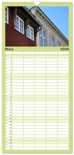 Produktbild: Familienplaner 2026 - Ribe, D&auml;nemarks alte Stadt mit Mittelaltercharme und Wikinger-Vergangenheit mit 5 Spalten (Wandkalender, 21 x 45 cm) CALVENDO
