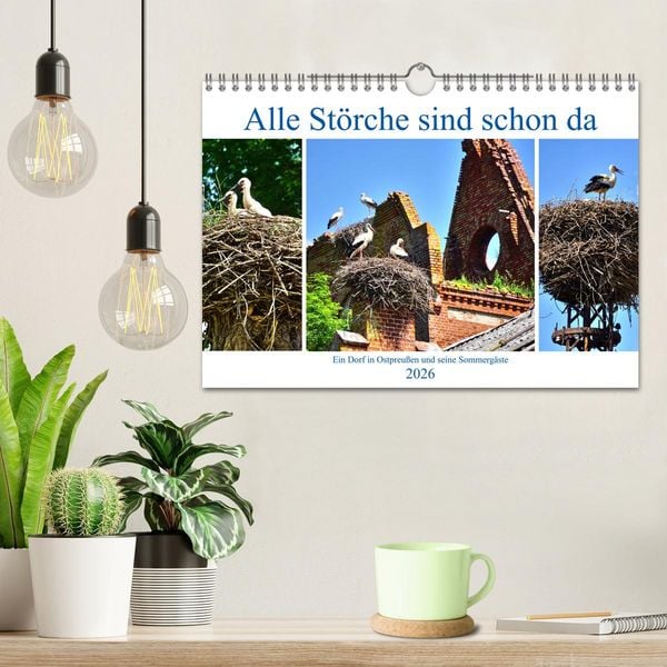 Produktbild: Alle St&ouml;rche sind schon da - Ein Dorf in Ostpreu&szlig;en und seine Sommerg&auml;ste (Wandkalender 2026 DIN A4 quer), CALVENDO Monatskalender
