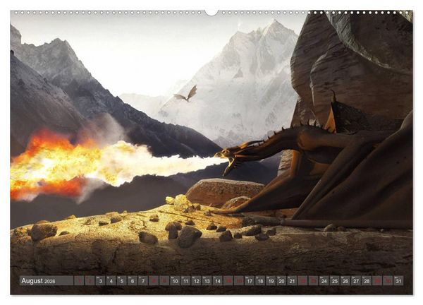 Produktbild: Helden, Drachen und Magie (Wandkalender 2026 DIN A2 quer), CALVENDO Monatskalender