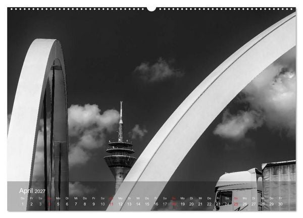 Produktbild: D&uuml;sseldorf Ansichten in Schwarz-Wei&szlig; (Wandkalender 2027 DIN A2 quer), CALVENDO Monatskalender