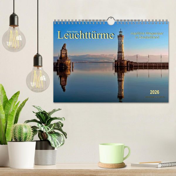 Produktbild: Leuchtt&uuml;rme - maritime Wegweiser in Deutschland (Wandkalender 2026 DIN A4 quer), CALVENDO Monatskalender