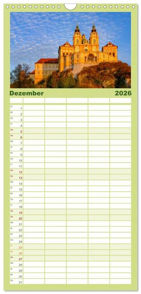 Produktbild: Familienplaner 2026 - &Ouml;sterreichs Donau mit 5 Spalten (Wandkalender, 21 x 45 cm) CALVENDO