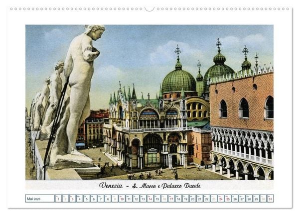 Produktbild: Erinnerungen an das alte Venedig: Historische Stiche von der Lagunenstadt (Wandkalender 2026 DIN A2 quer), CALVENDO Monatskalender