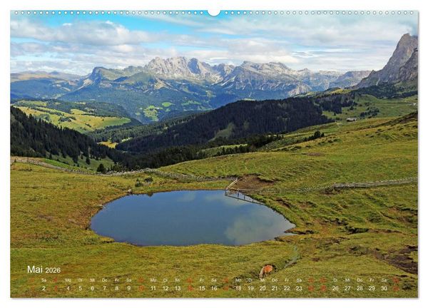 Produktbild: Urlaub auf der Seiser Alm (hochwertiger Premium Wandkalender 2026 DIN A2 quer), Kunstdruck in Hochglanz
