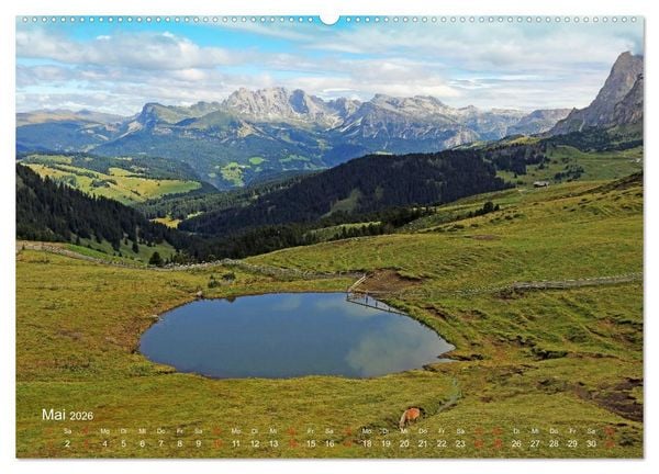 Produktbild: Urlaub auf der Seiser Alm (Wandkalender 2026 DIN A2 quer), CALVENDO Monatskalender