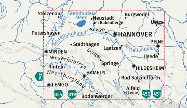 Produktbild: KOMPASS Wanderkarten-Set 848 Hannover und Umgebung (2 Karten) 1:50.000
