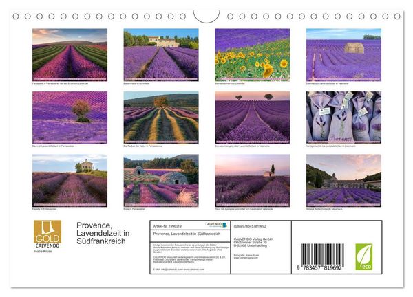 Produktbild: Provence, Lavendelzeit in S&uuml;dfrankreich (Wandkalender 2026 DIN A4 quer), CALVENDO Monatskalender