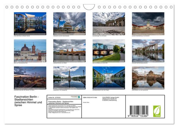 Produktbild: Faszination Berlin - Stadtansichten zwischen Himmel und Spree (Wandkalender 2026 DIN A4 quer), CALVENDO Monatskalender