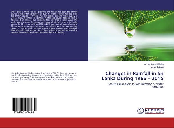 Produktbild: Changes in Rainfall in Sri Lanka During 1966 - 2015