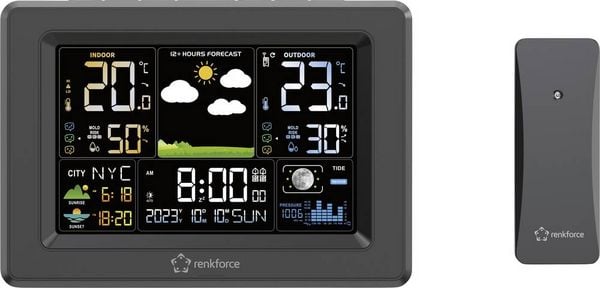 Renkforce RF-4883630 Digitale-Wetterstation Anzahl Sensoren max. 3