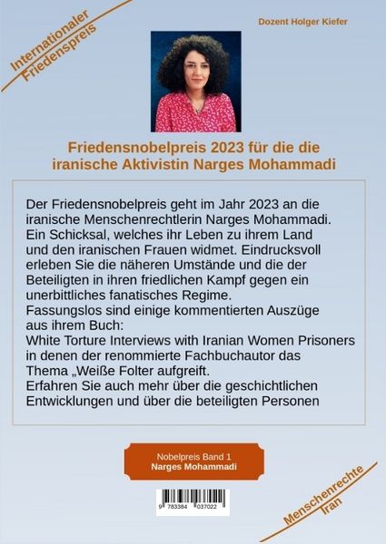 Produktbild: Friedensnobelpreis 2023 f&uuml;r die die iranische Aktivistin Narges Mohammadi