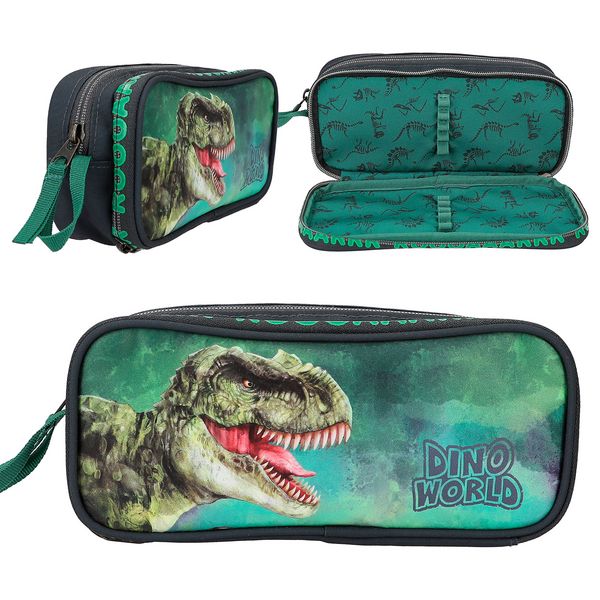 Produktbild: Dino World Schlampertasche Grau Gr&uuml;n