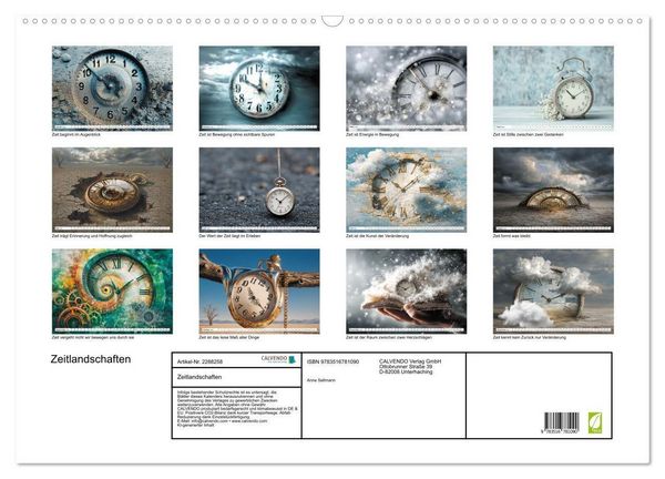 Produktbild: Zeitlandschaften (Wandkalender 2027 DIN A2 quer), CALVENDO Monatskalender