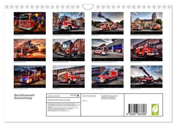 Produktbild: Berufsfeuerwehr Braunschweig (Wandkalender 2026 DIN A4 quer), CALVENDO Monatskalender