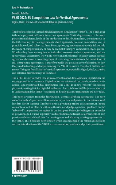 Produktbild: VBER 2022: EU Competition Law for Vertical Agreements