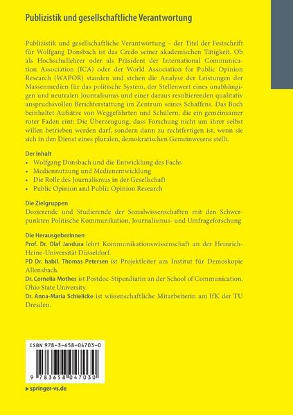 Produktbild: Publizistik und gesellschaftliche Verantwortung