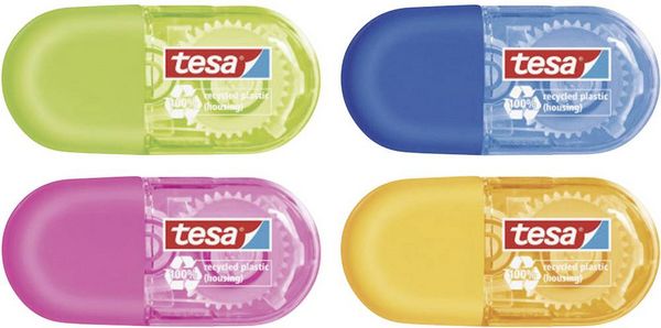 Produktbild: TESA&reg; Korrekturroller ecoLogo&reg; Mini, 5 mm x 6 m farbig sortiert, blau, pink, gr&uuml;n, gelb