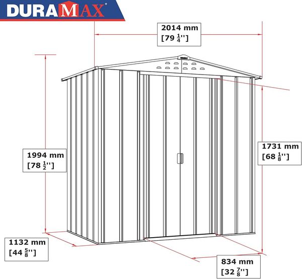 Produktbild: Metall Ger&auml;tehaus 202x123 Gartenhaus Schiebet&uuml;r
