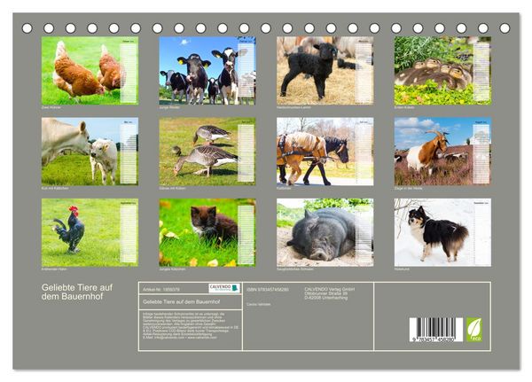 Produktbild: Geliebte Tiere auf dem Bauernhof (Tischkalender 2026 DIN A5 quer), CALVENDO Monatskalender