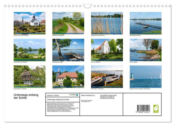 Produktbild: Unterwegs entlang der Schlei (Wandkalender 2027 DIN A3 quer), CALVENDO Monatskalender