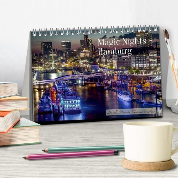 Produktbild: Magic Nights Hamburg (Tischkalender 2027 DIN A5 quer), CALVENDO Monatskalender
