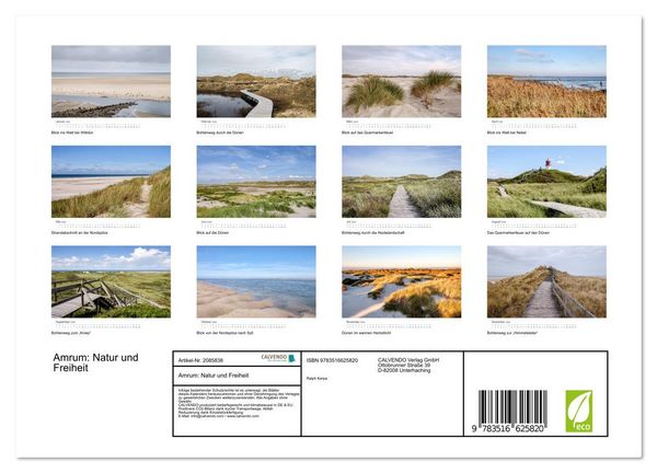 Produktbild: Amrum: Natur und Freiheit (Wandkalender 2026 DIN A4 quer), CALVENDO Monatskalender