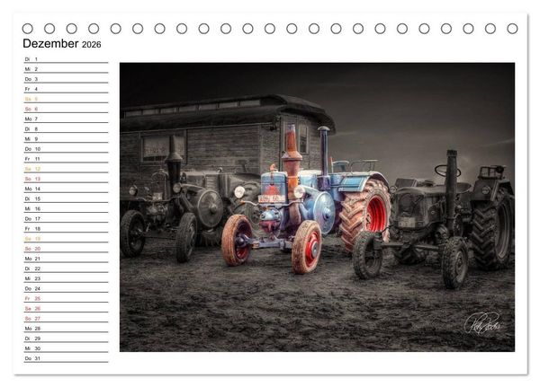 Produktbild: Trecker - Oldtimer / Geburtstagskalender (Tischkalender 2026 DIN A5 quer), CALVENDO Monatskalender