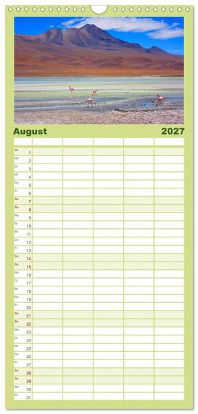 Produktbild: Familienplaner 2027 - Bolivien - Die geheime Perle S&uuml;damerikas mit 5 Spalten (Wandkalender, 21 x 45 cm) CALVENDO