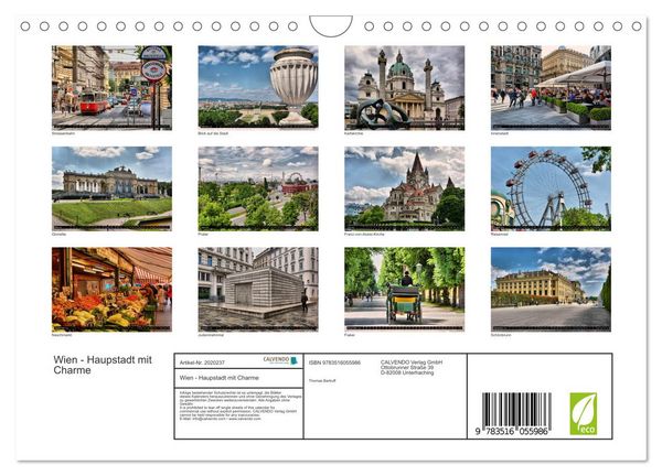 Produktbild: Wien - Haupstadt mit Charme (Wandkalender 2026 DIN A4 quer), CALVENDO Monatskalender