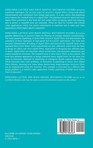Produktbild: Pipelined Lattice and Wave Digital Recursive Filters