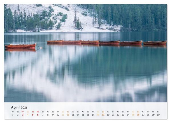 Produktbild: Pragser Wildsee - Traumziel in den Dolomiten (Tischkalender 2026 DIN A5 quer), CALVENDO Monatskalender
