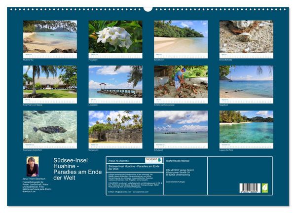 Produktbild: S&uuml;dsee-Insel Huahine - Paradies am Ende der Welt (Wandkalender 2026 DIN A2 quer), CALVENDO Monatskalender