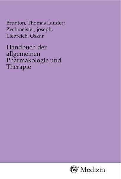 Produktbild: Handbuch der allgemeinen Pharmakologie und Therapie