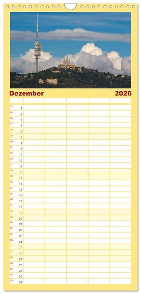 Produktbild: Familienplaner 2026 - BARCELONA - Metropole am Mittelmeer mit 5 Spalten (Wandkalender, 21 x 45 cm) CALVENDO