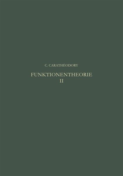 Funktionentheorie, Taschenbuch von C. Caratheodory, Springer Basel, 9783034868457