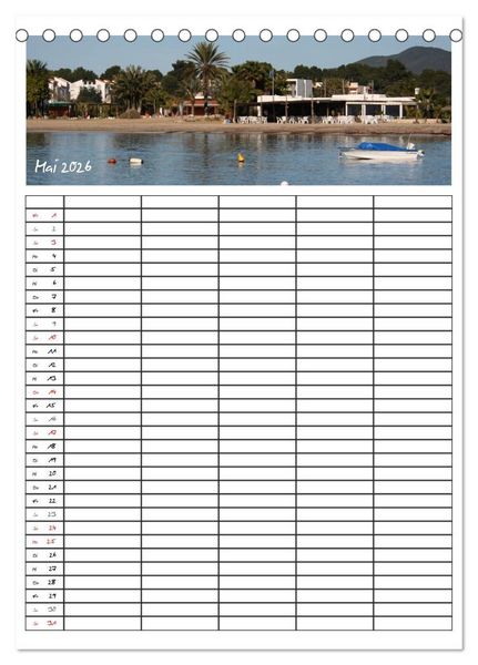Produktbild: Ibiza / Familienplaner (Tischkalender 2026 DIN A5 hoch), CALVENDO Monatskalender