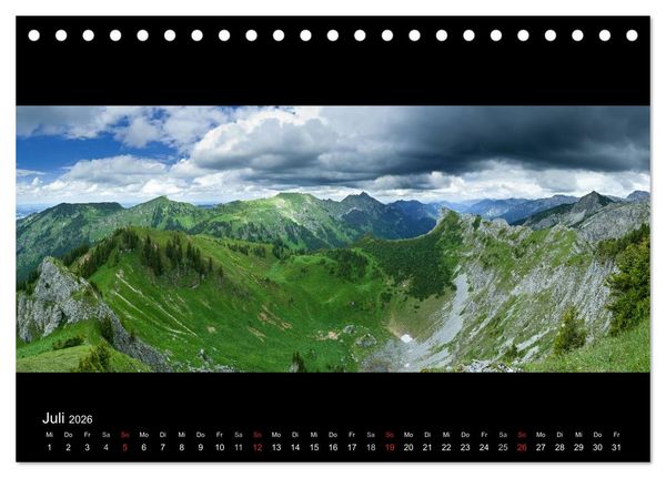 Produktbild: Alpenrand zwischen Isar und Lech (Tischkalender 2026 DIN A5 quer), CALVENDO Monatskalender