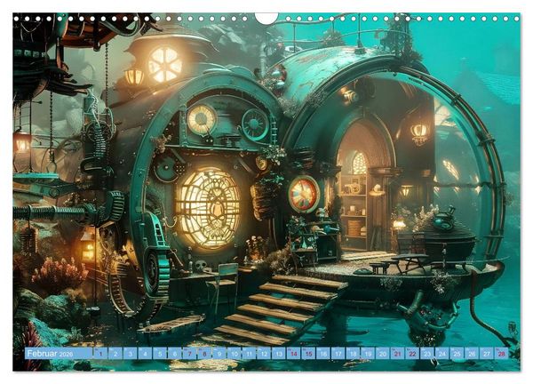 Produktbild: Steampunk Domizile (Wandkalender 2026 DIN A3 quer), CALVENDO Monatskalender