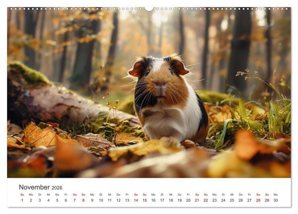 Produktbild: Wuschelbande - Ein Jahr voller Meerschweinchen (hochwertiger Premium Wandkalender 2026 DIN A2 quer), Kunstdruck in Hochglanz