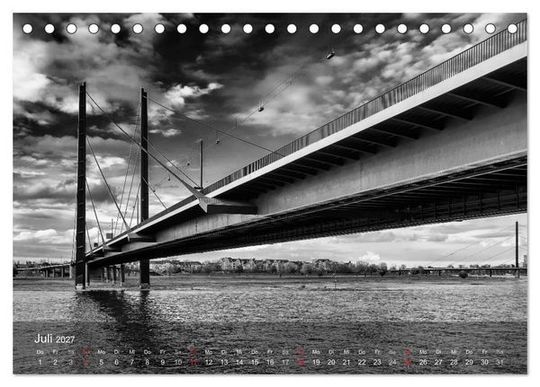 Produktbild: D&uuml;sseldorf Ansichten in Schwarz-Wei&szlig; (Tischkalender 2027 DIN A5 quer), CALVENDO Monatskalender