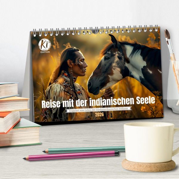 Produktbild: Reise mit der indianischen Seele (Tischkalender 2026 DIN A5 quer), CALVENDO Monatskalender
