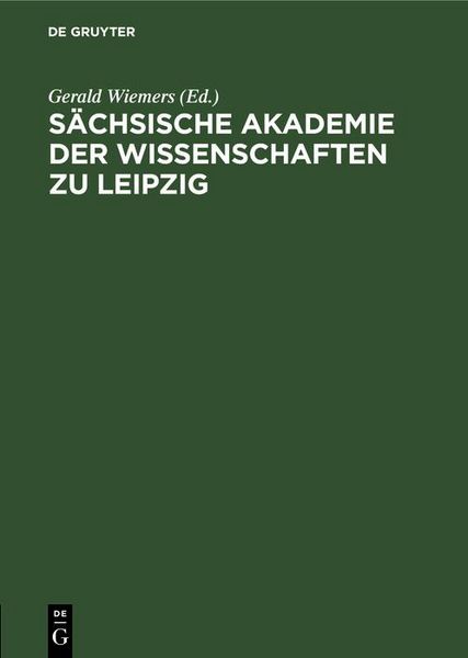 Produktbild: S&auml;chsische Akademie der Wissenschaften zu Leipzig