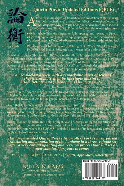 Produktbild: Lunheng &iquest;&iquest; The Complete Essays of Wang Chong &iquest;&iquest;, Vol. II, Chapters 39-85
