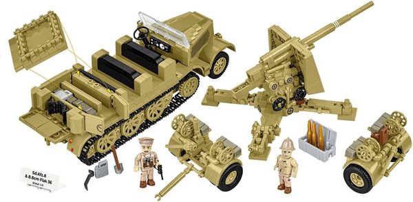 Produktbild: COBI Historical Collection 3143 - Sd.Kfz.8 Towing 8.8 cm Flak 36, WWII, Bausatz 1:35, 975/2 Klemmbausteine