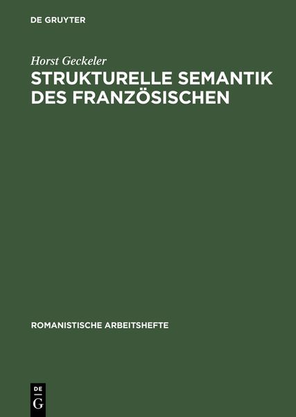 Produktbild: Strukturelle Semantik des Franz&ouml;sischen