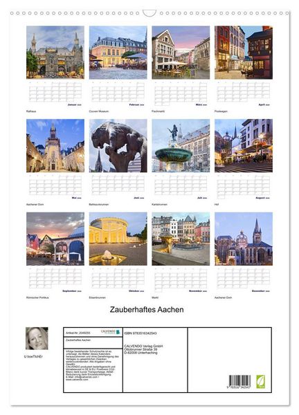 Produktbild: Zauberhaftes Aachen (Wandkalender 2026 DIN A2 hoch), CALVENDO Monatskalender