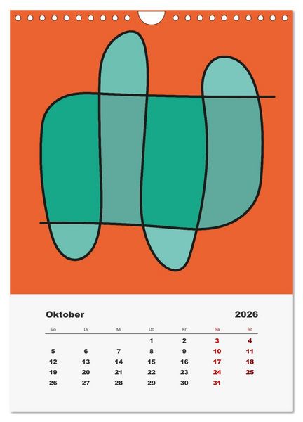 Produktbild: FormArt - Linien und Farben (Wandkalender 2026 DIN A4 hoch), CALVENDO Monatskalender